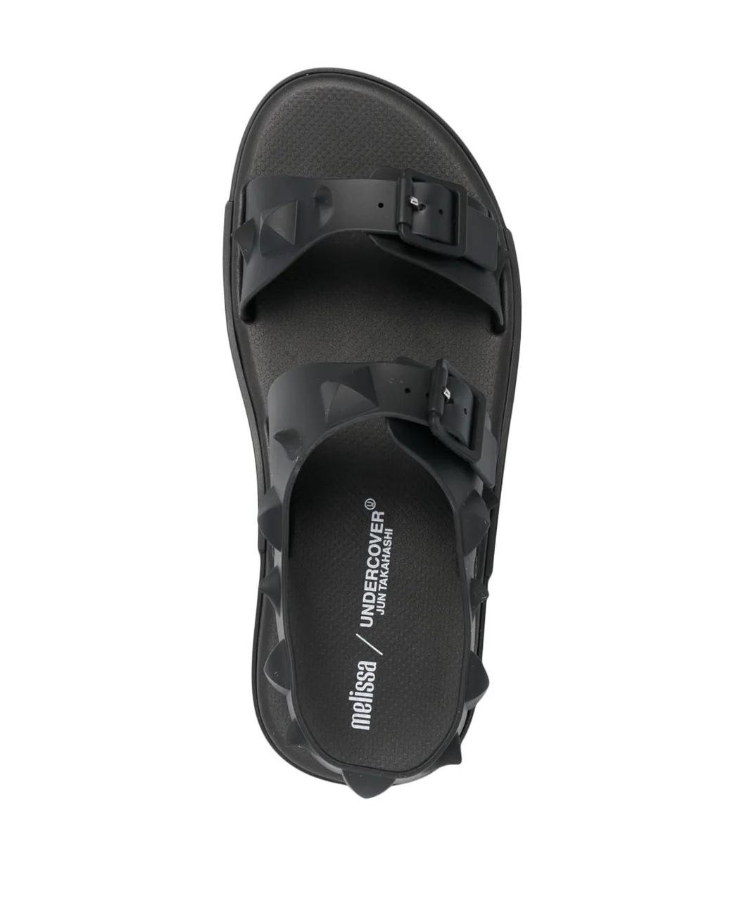 Melissa Black Spike-Stud Flat Sandals