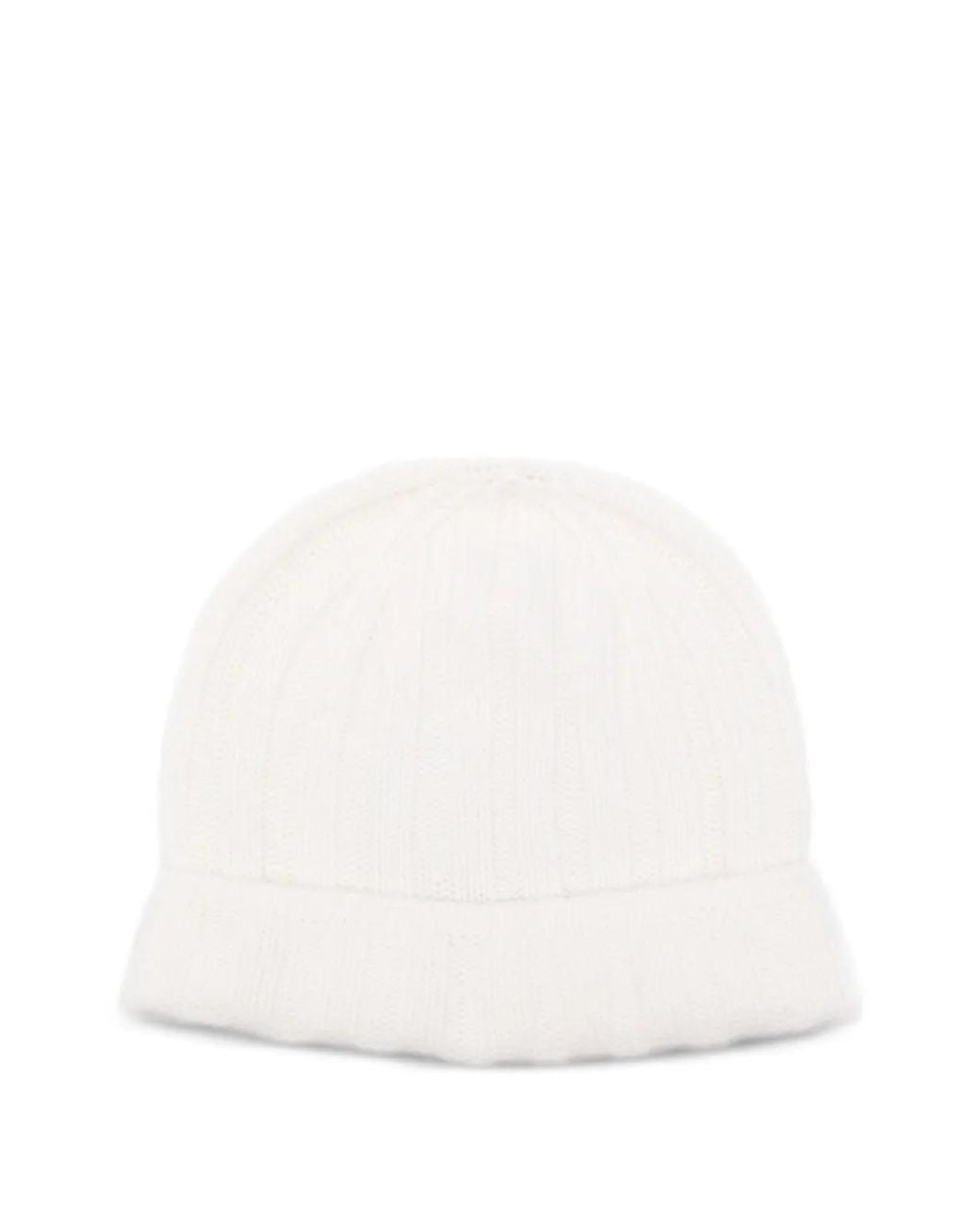Vanisé White Nadine Wool Beanie Hat