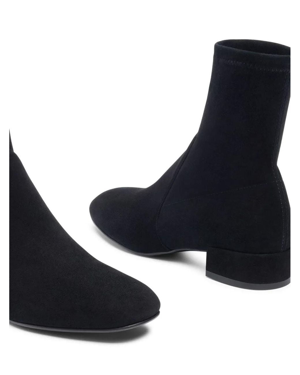 Stuart Weitzman Black Bottines Bacari En Daim