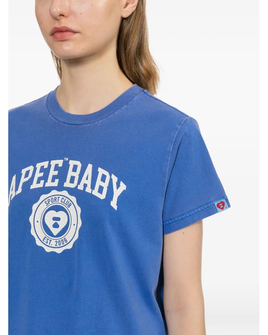 AAPE BY A BATHING AP Blue Logo-Print T-Shirt