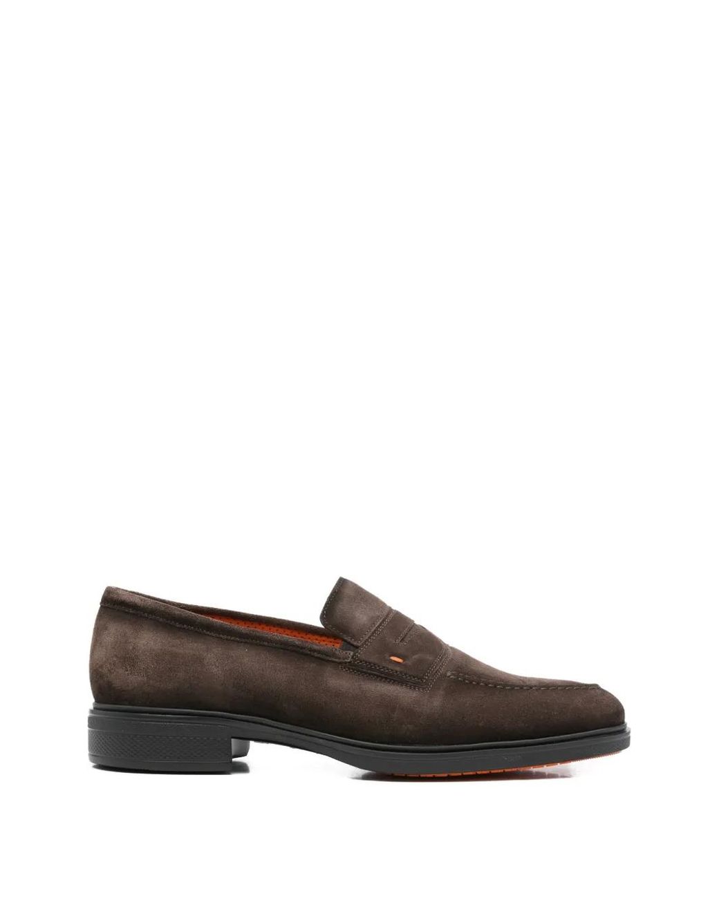 Santoni Brown Easy Loafers for men