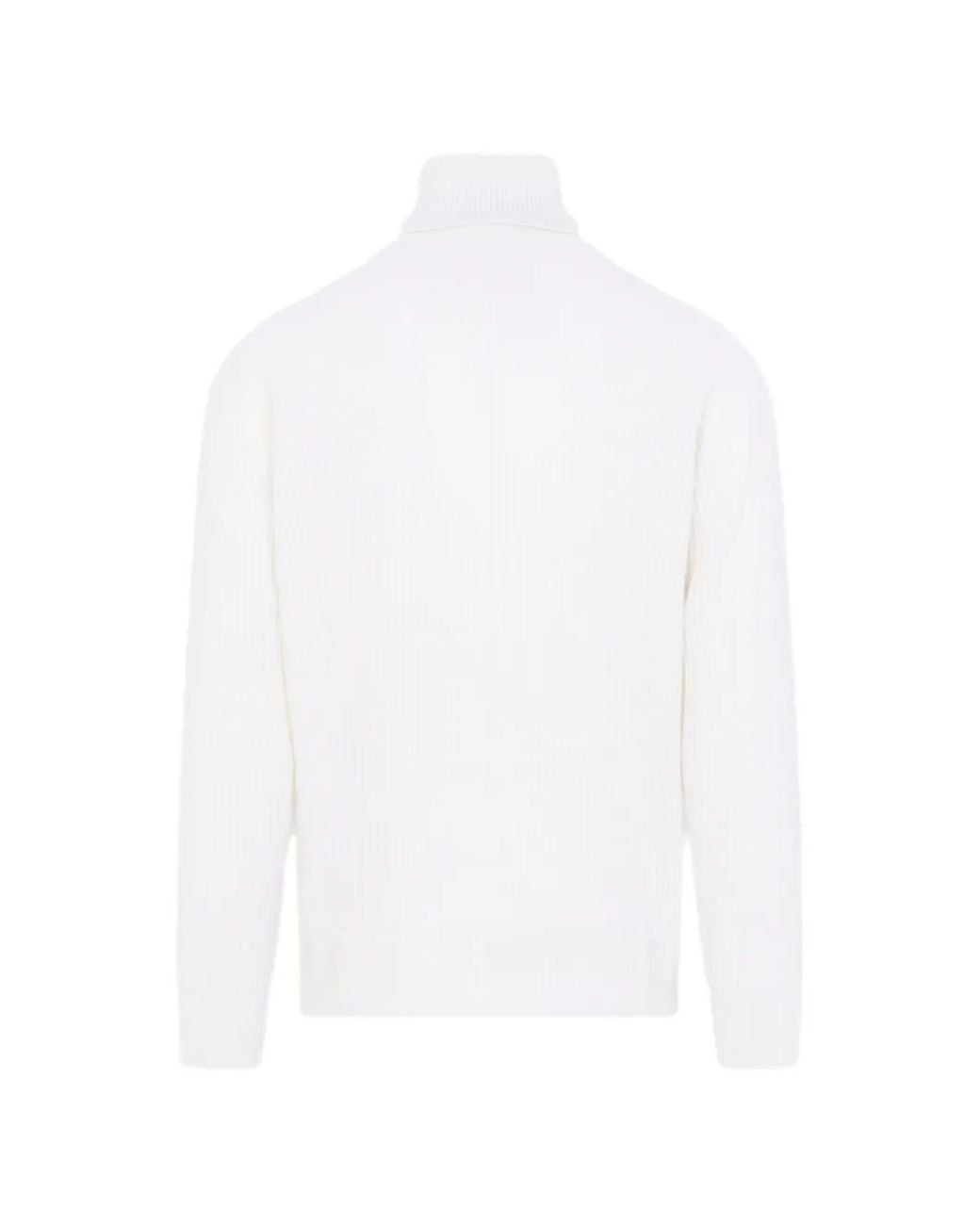 Canali White Ribbed Roll-Neck Sweater for men