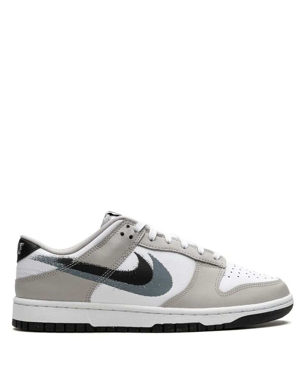 Nike White Dunk Low "Stencil Swoosh" Sneakers