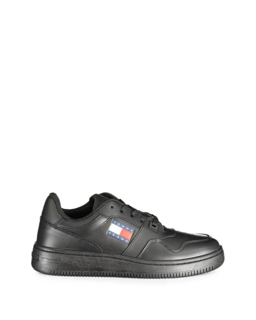 Tommy Hilfiger Black Logo-Patch Sneakers