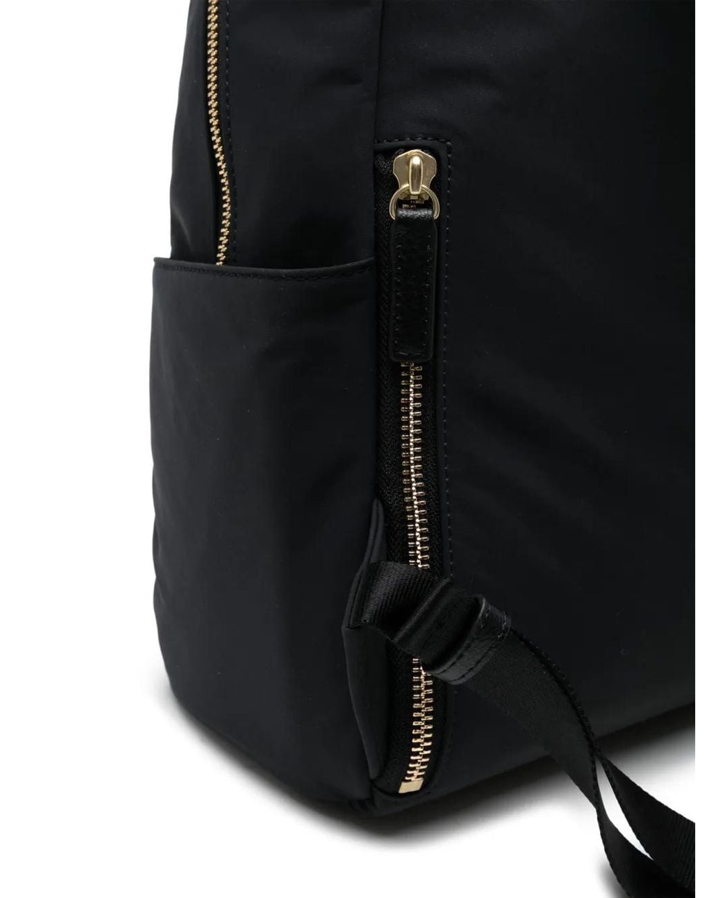 Agnes B. Black Logo-Plaque Adjustable-Straps Backpack
