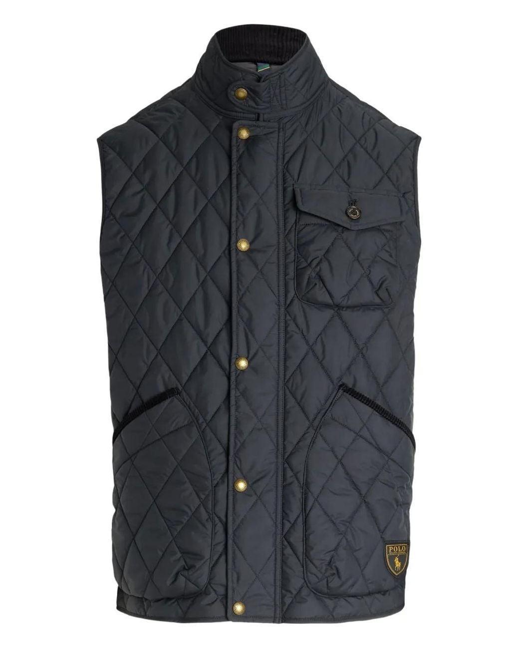 Polo Ralph Lauren Blue Quilted Logo-Patch Gilet for men