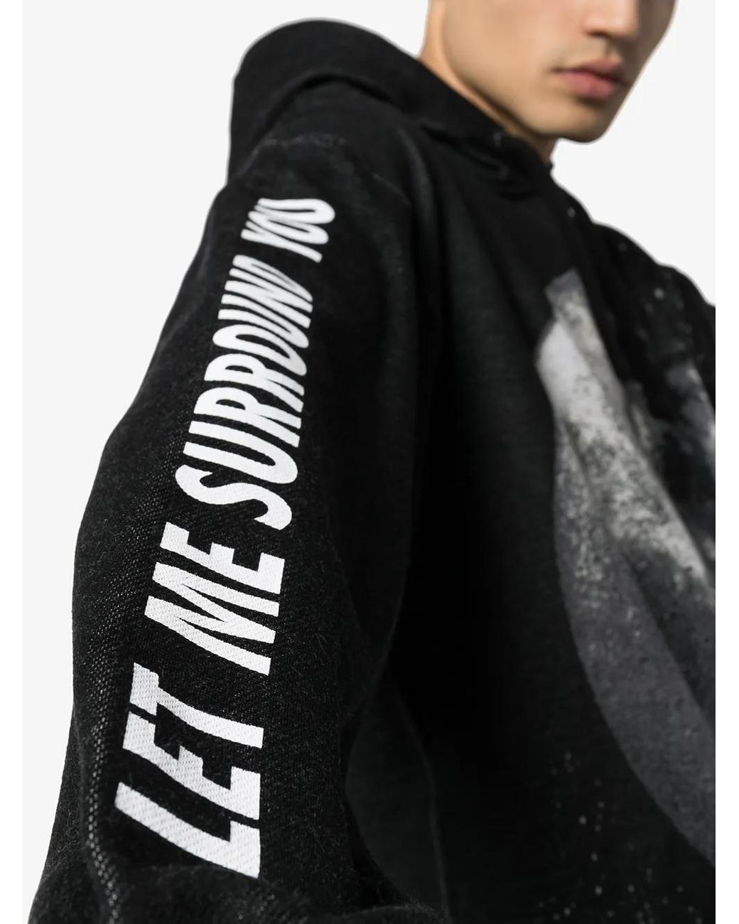 Valentino Garavani Black Moon Print Oversized Hoodie for men