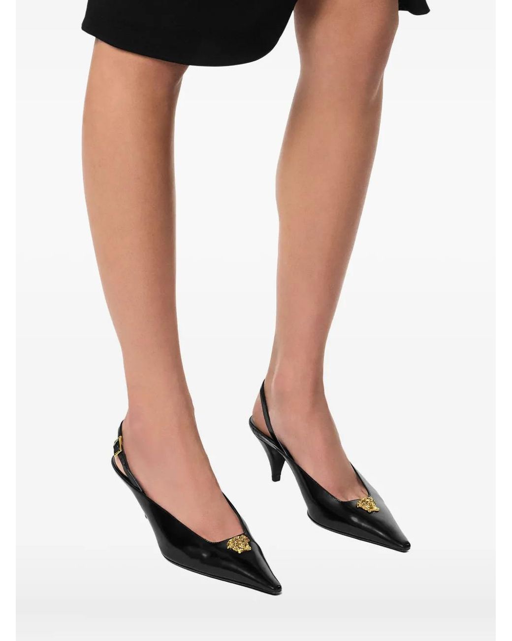 La Medusa Slingbacks En Cuir 55 Mm Versace en coloris Black