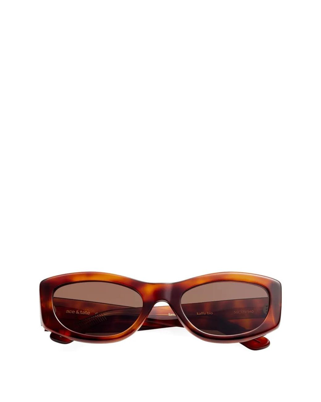 Ganni Brown X Ace & Tate Lana Oval-Frame Sunglasses