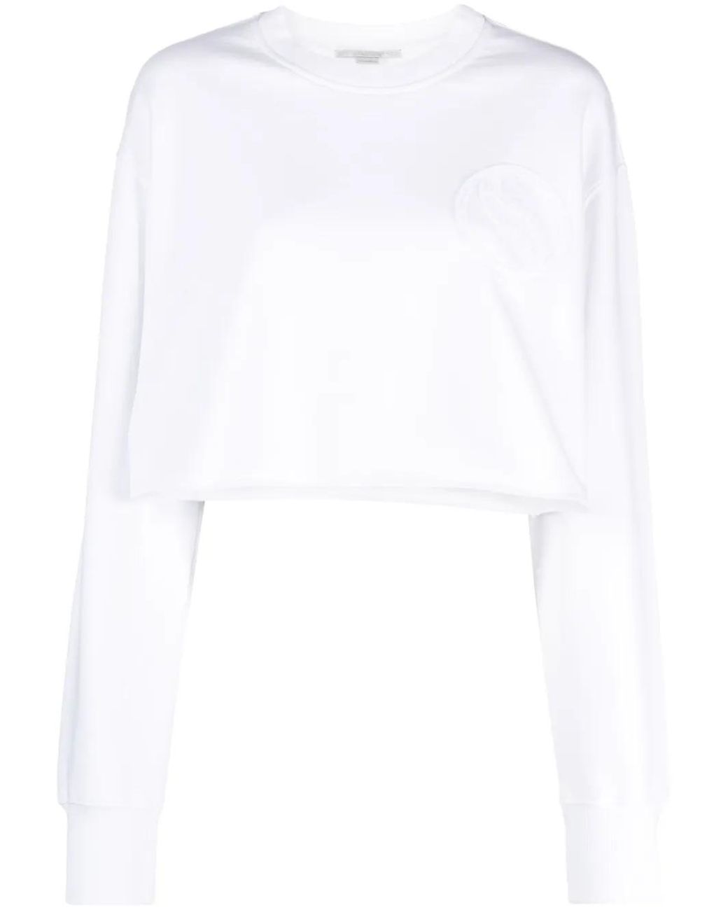 Stella McCartney White Wave Cropped Sweatshirt