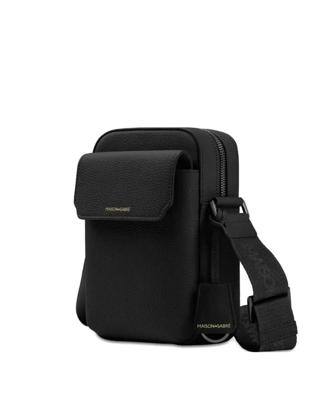Maison De Sabre Black Small Leather Messenger Bag