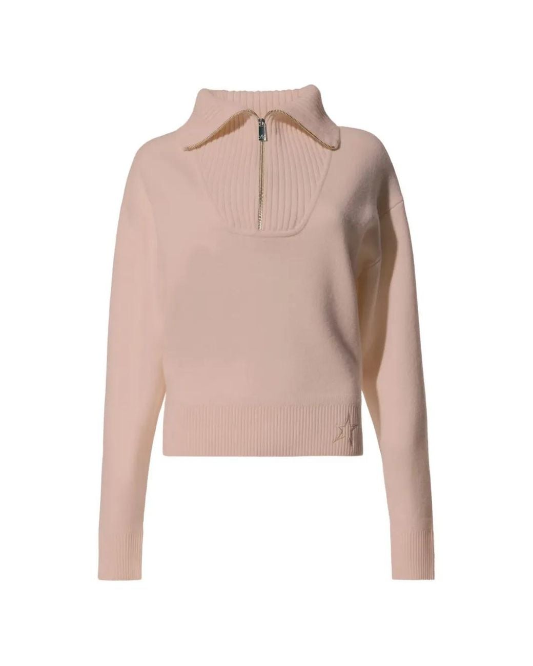 Perfect Moment Pink Half-Zip Wool & Cashmere Top