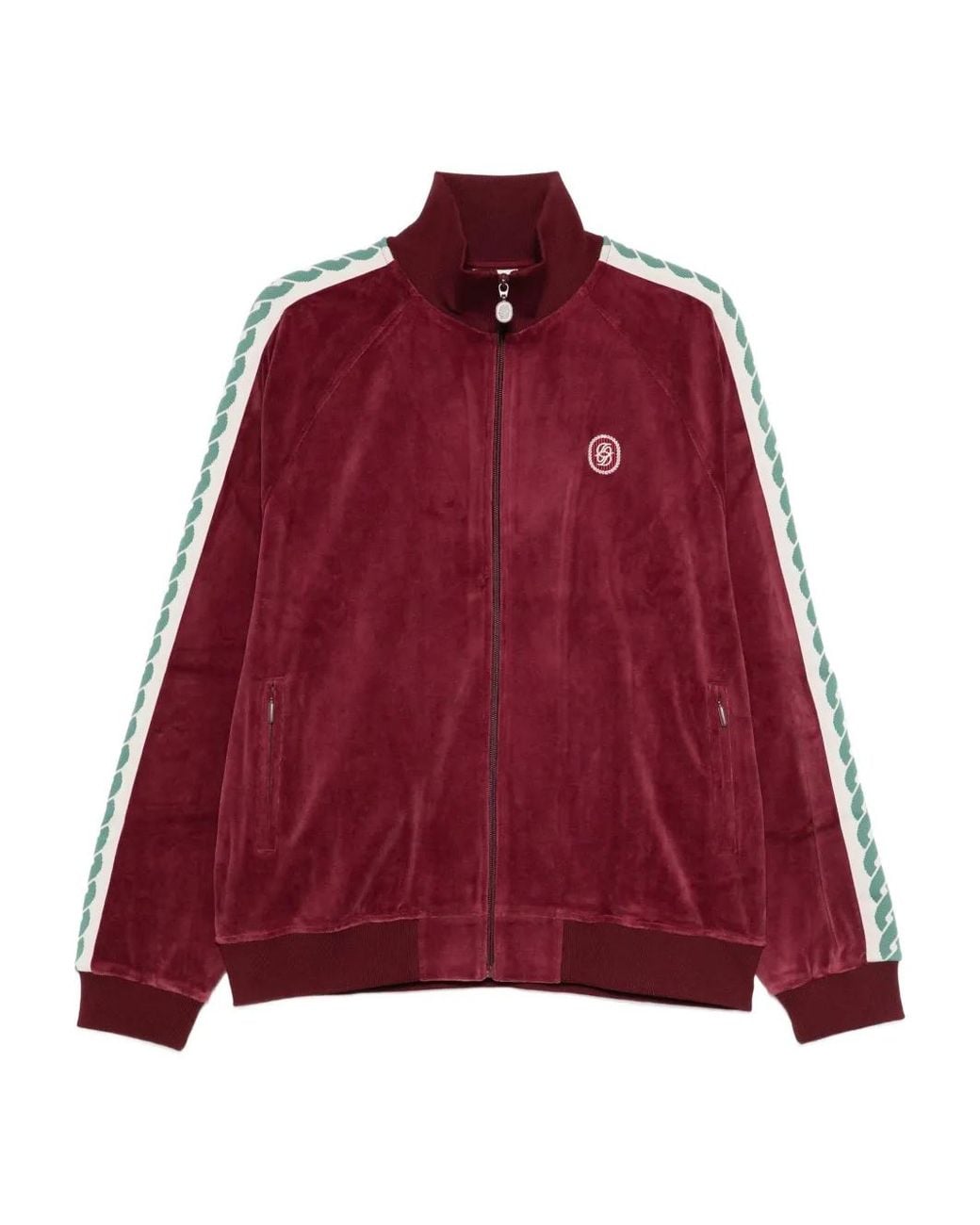 Drole de Monsieur Red Side-Stripe Zip-Up Track Jacket for men