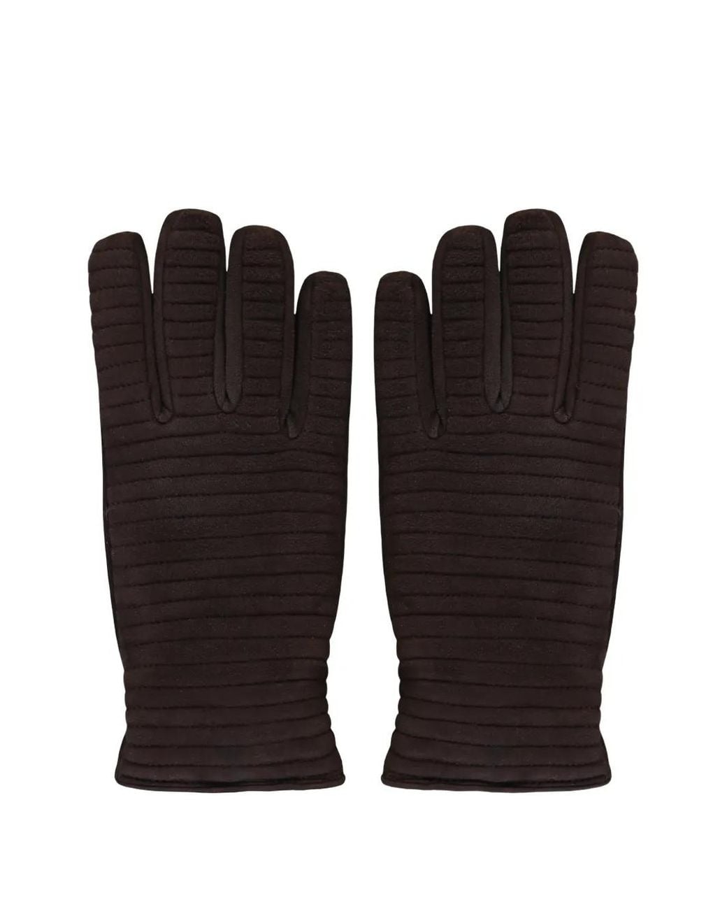 Moorer Black Ribbed Gloves for men