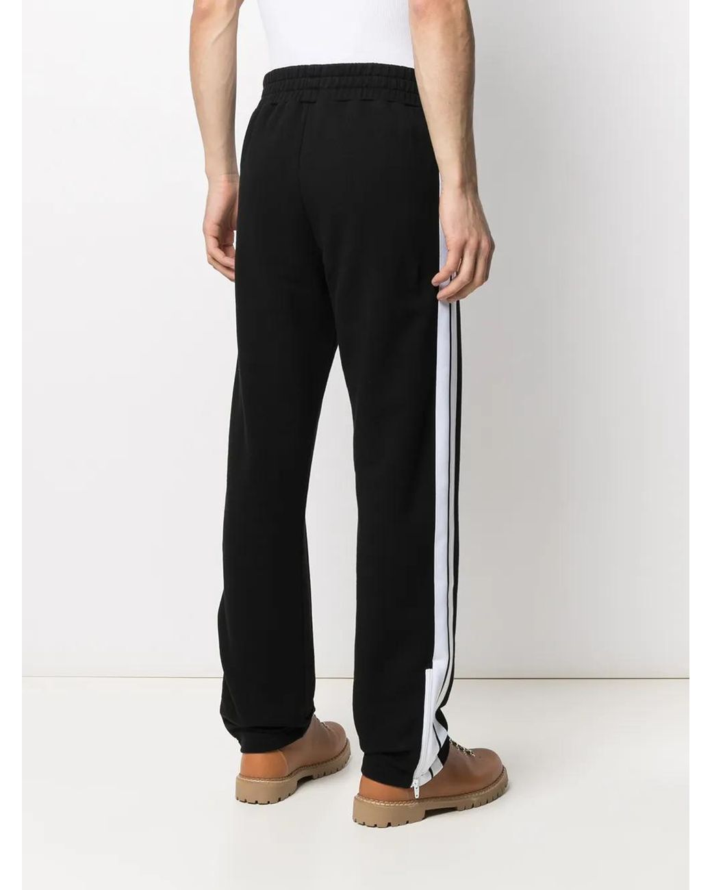 Palm Angels Black Fleece Track Pants for men