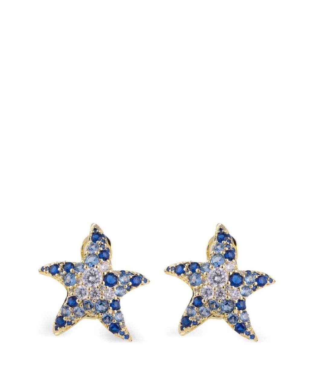 Eshvi Blue Starfish Earrings