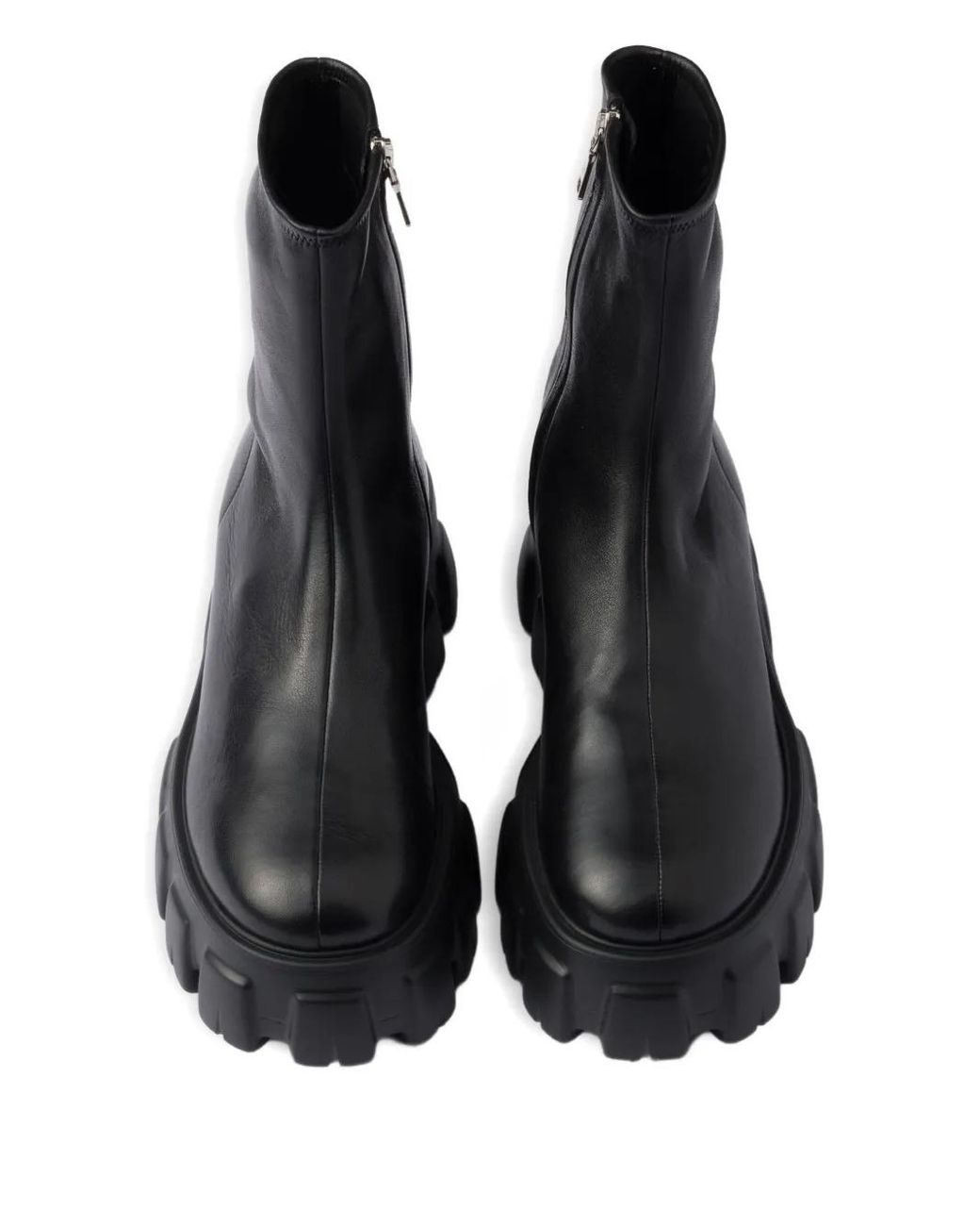 Prada Black Monolith Stiefeletten Aus Stretch-Nappaleder, Damen, Größe