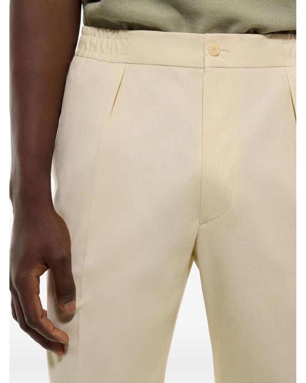 Fursac White Pleated Trousers for men