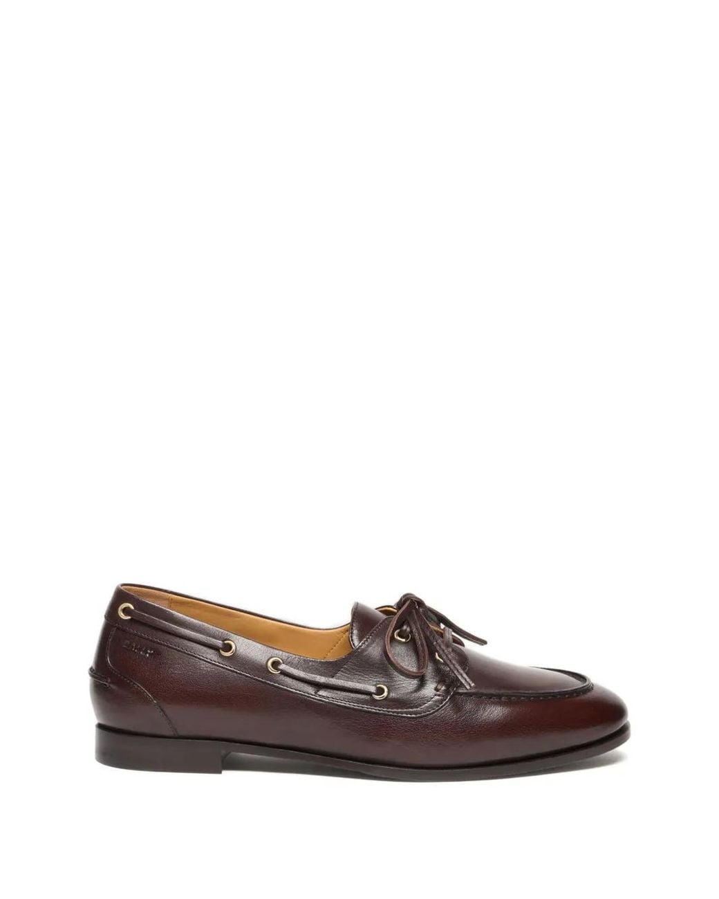 Bally Brown Plume Leather Boat Shoes