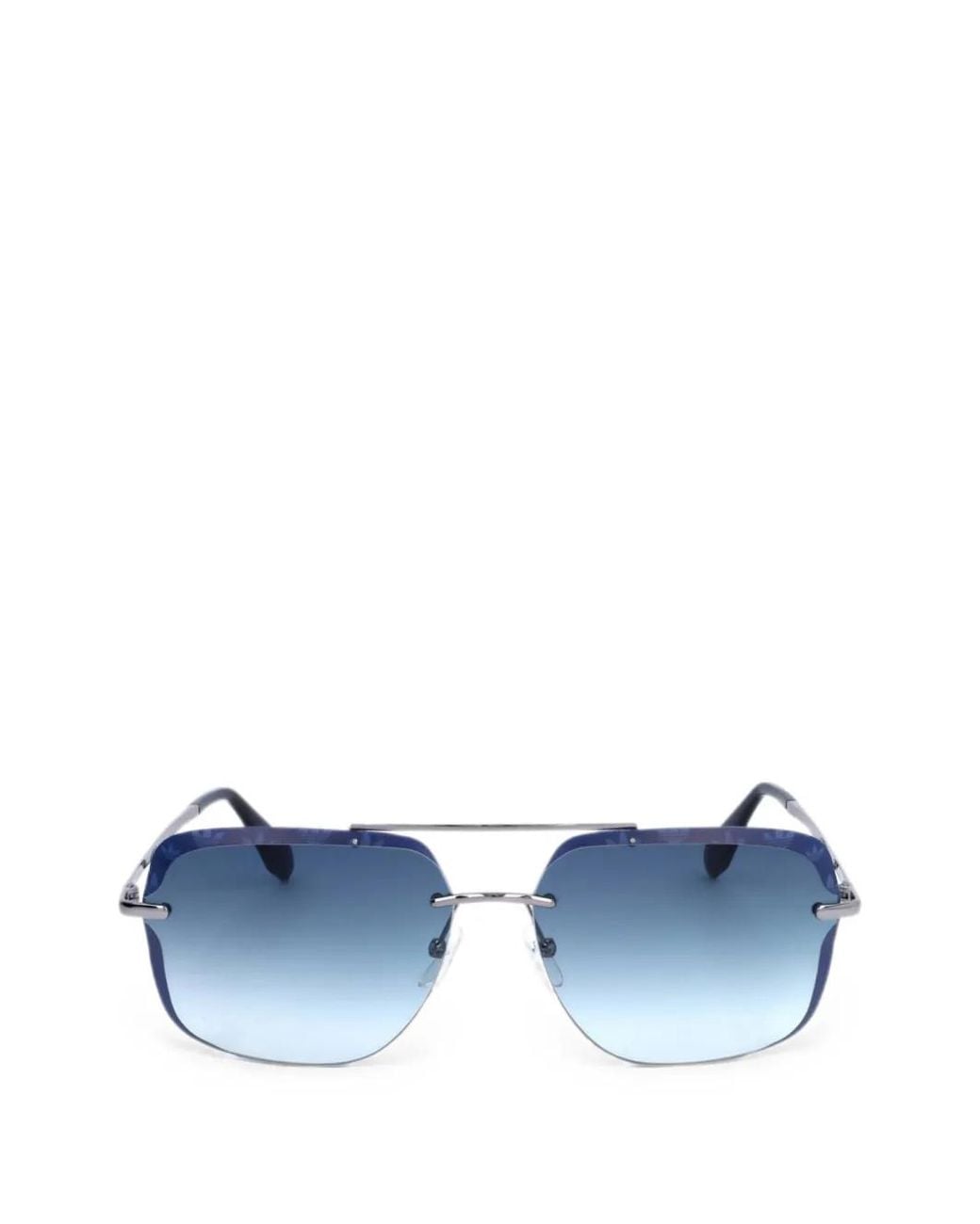 Adidas Blue Rimless Square-Frame Sunglasses for men