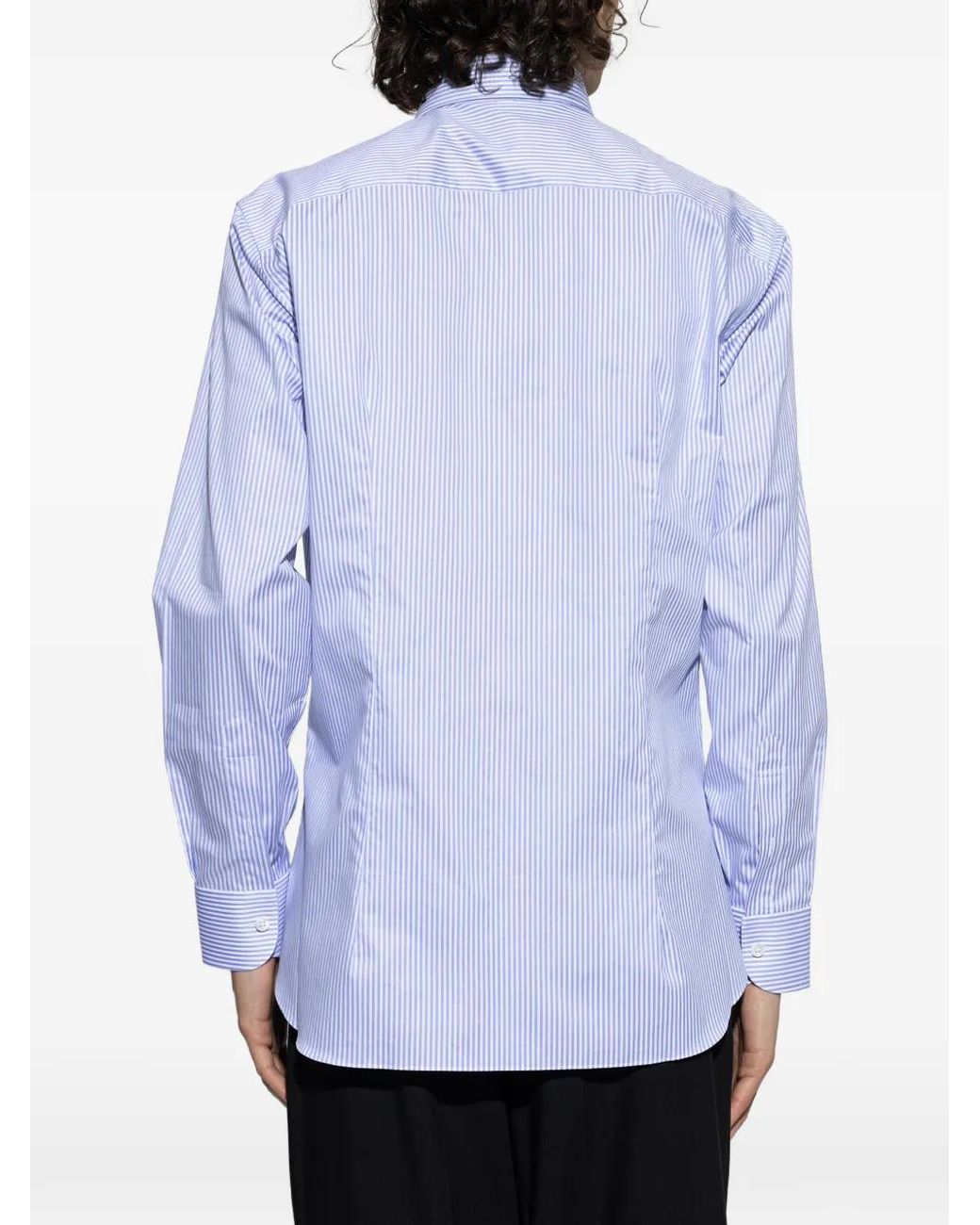 Brioni Blue Striped-Pattern Shirt for men