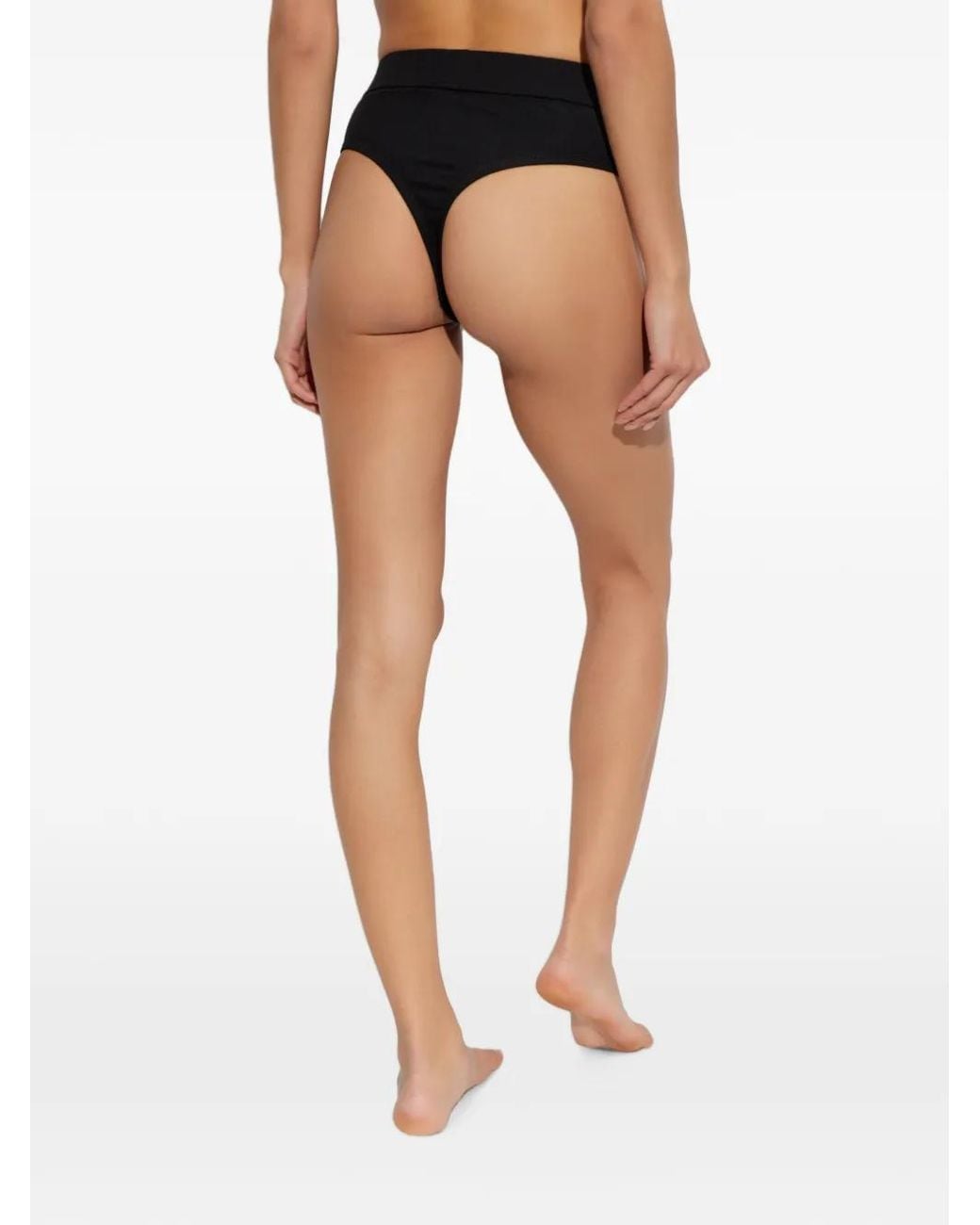 Palm Angels Drie High-Waist Geribbelde Strings in het White