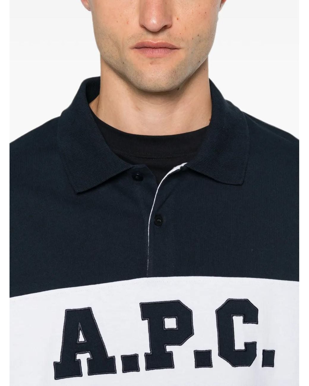A.P.C. Poloshirt Met Logoprint in het Blue voor heren