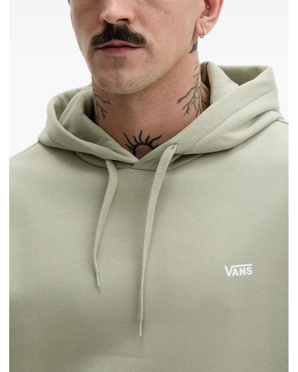 Vans Green Logo-Print Drawstring Hoodie for men