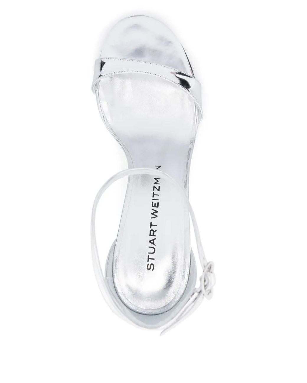 Stuart Weitzman White 75Mm Nudist Ii Sandals