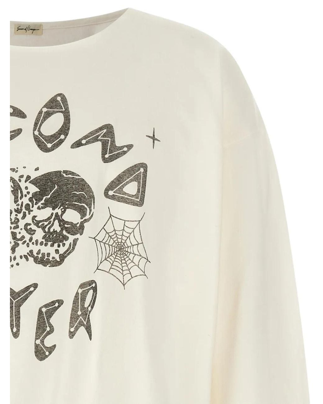 Second/Layer White Graphic-Print Long-Sleeve T-Shirt for men