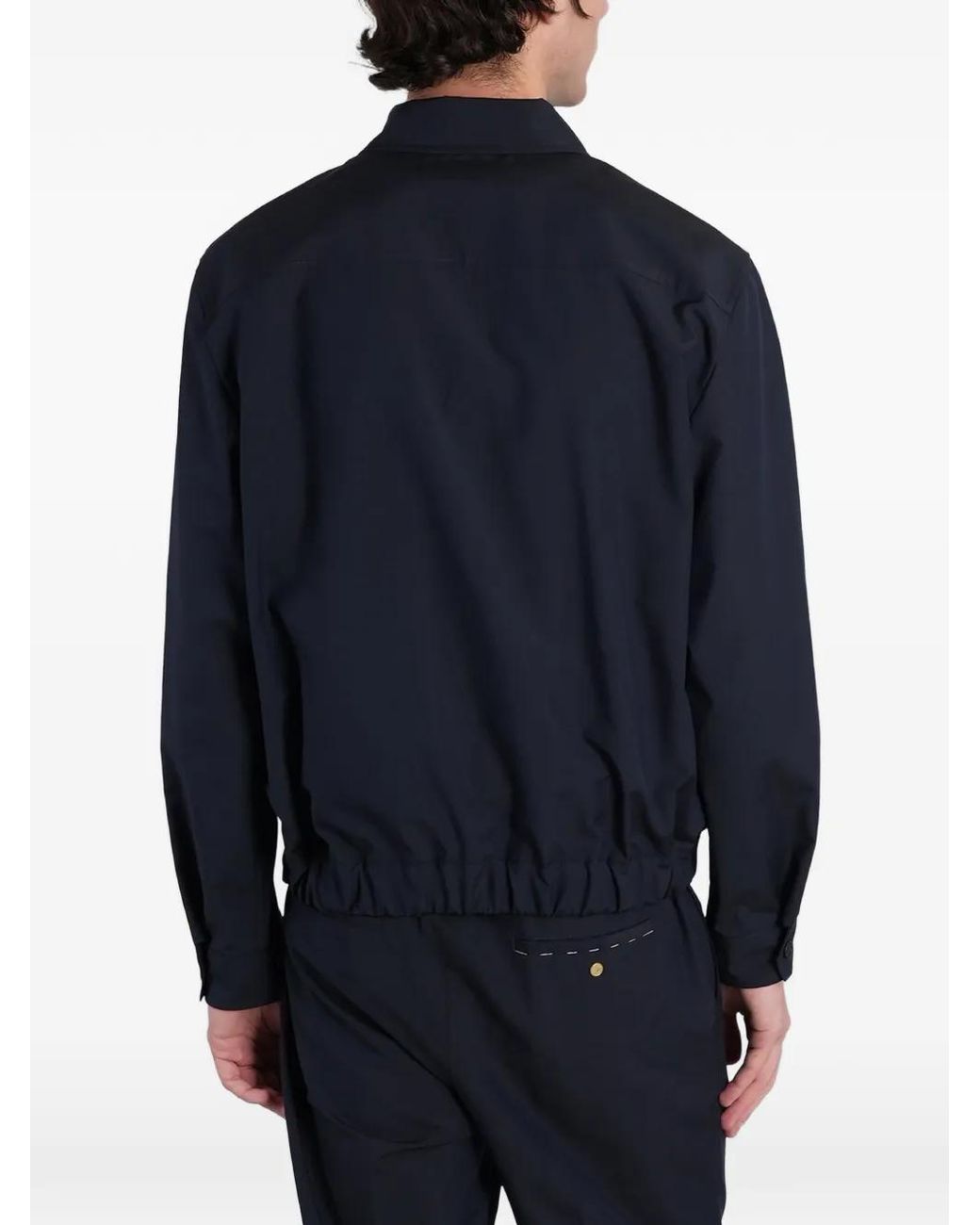 Grayed Blue Elasticated-Hem Jacket for men