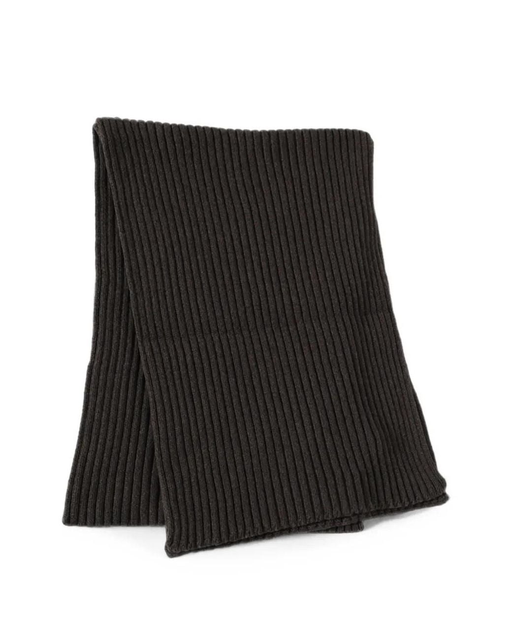 Rick Owens Black Ribbed-Knit Long Scarf for men