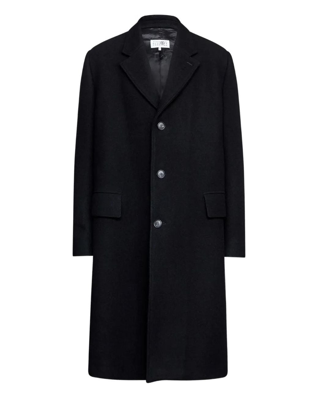 MM6 by Maison Margiela Black Single-Breasted Coat for men