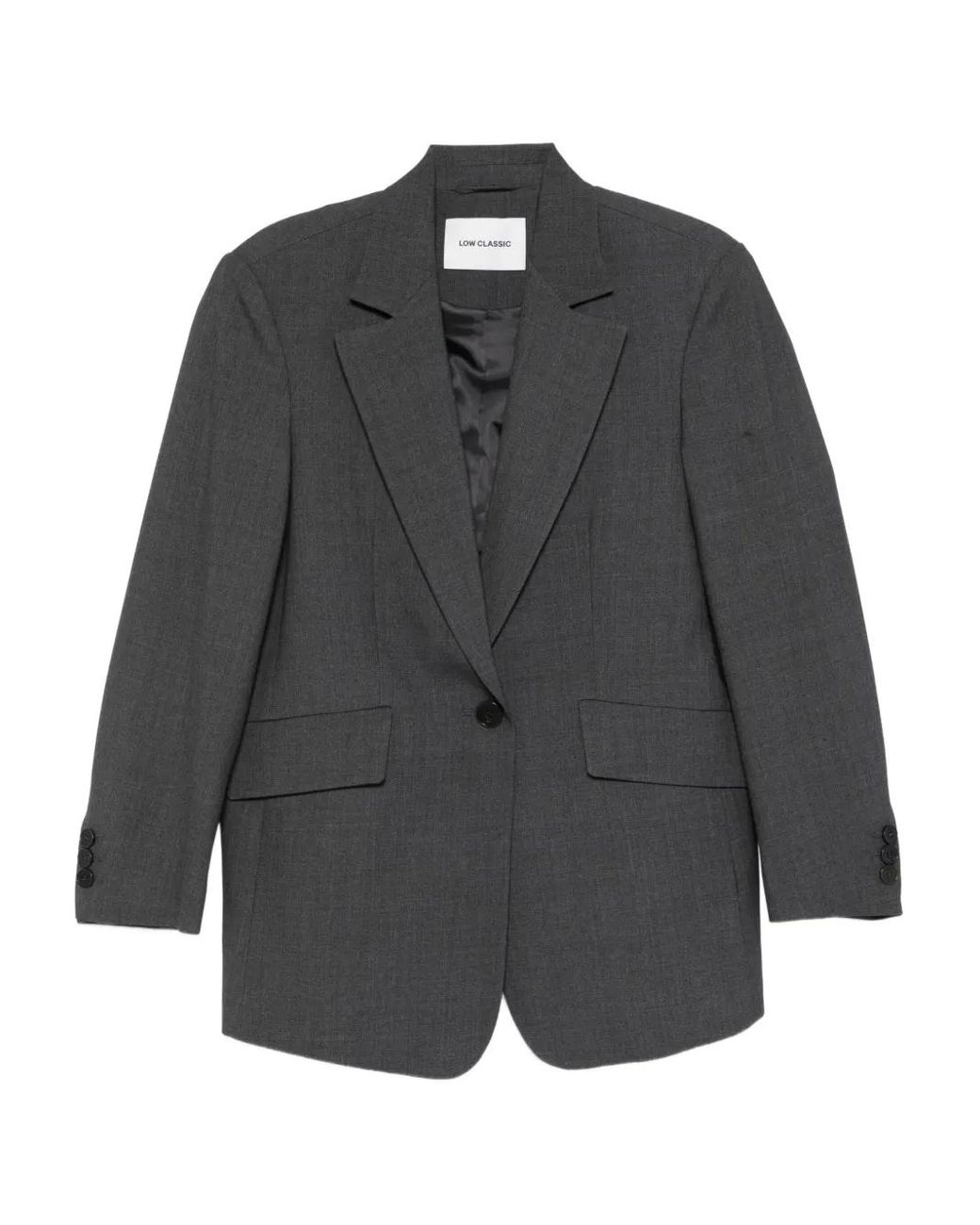 Low Classic Gray Single-Breasted Blazer