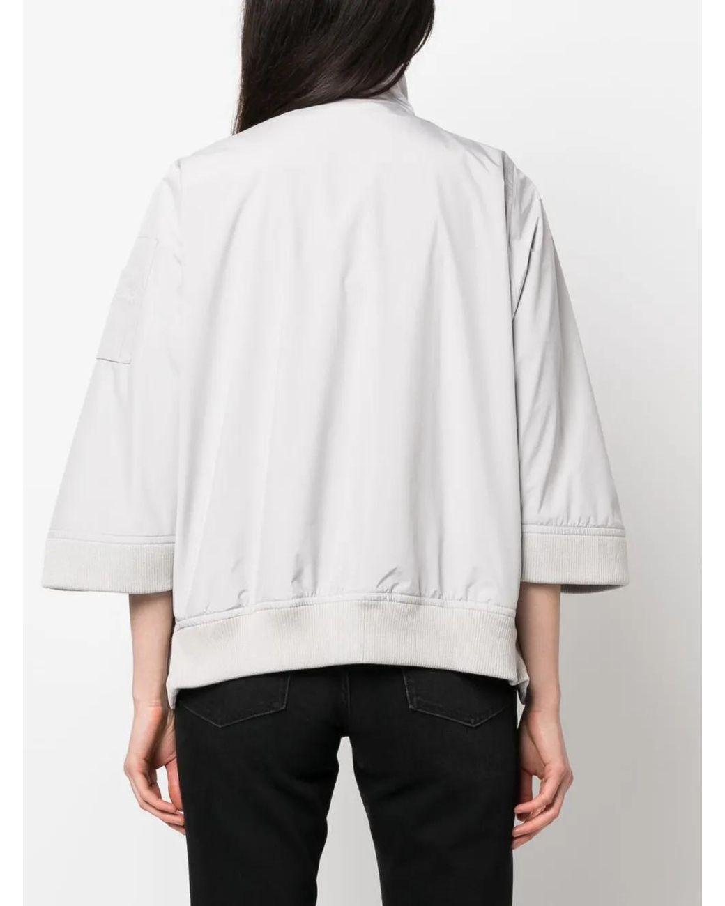 Moorer Gray Wide-Sleeve Bomber Jacket