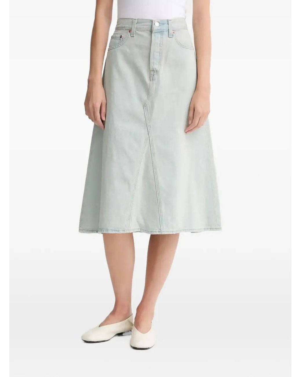 Levi's Blue Panelled Midi Skirt