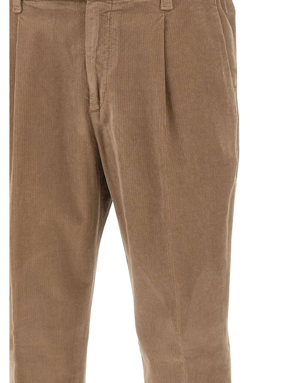 Devore Geribbelde Broek in het Natural voor heren