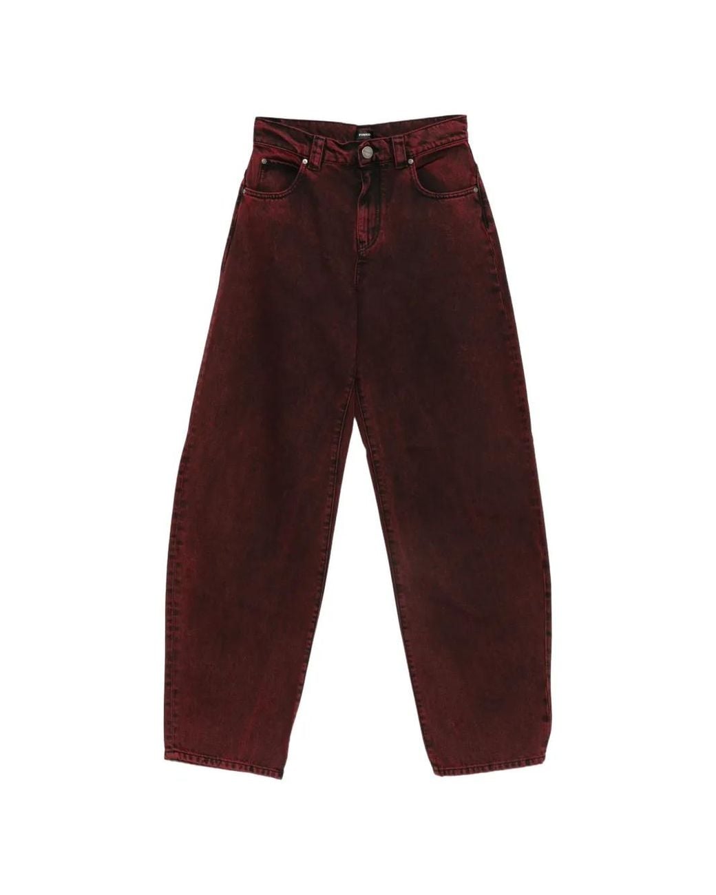 Pinko Purple Jean À Imprimé Love Birds Et Délavage Acide