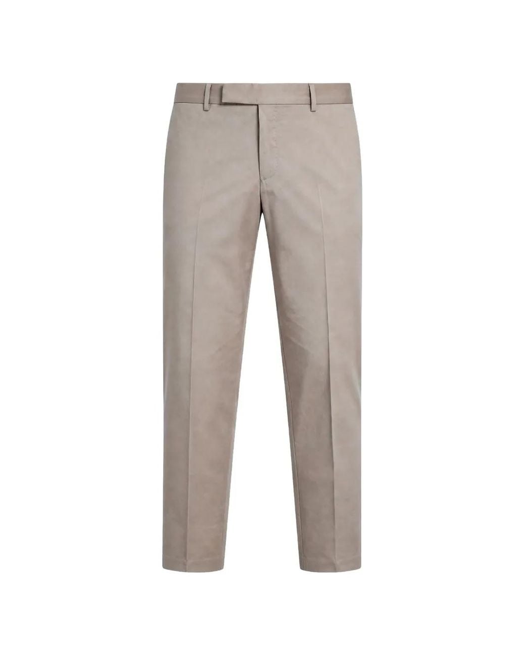 PT Torino Gray Pressed-Crease Tailored Trousers for men