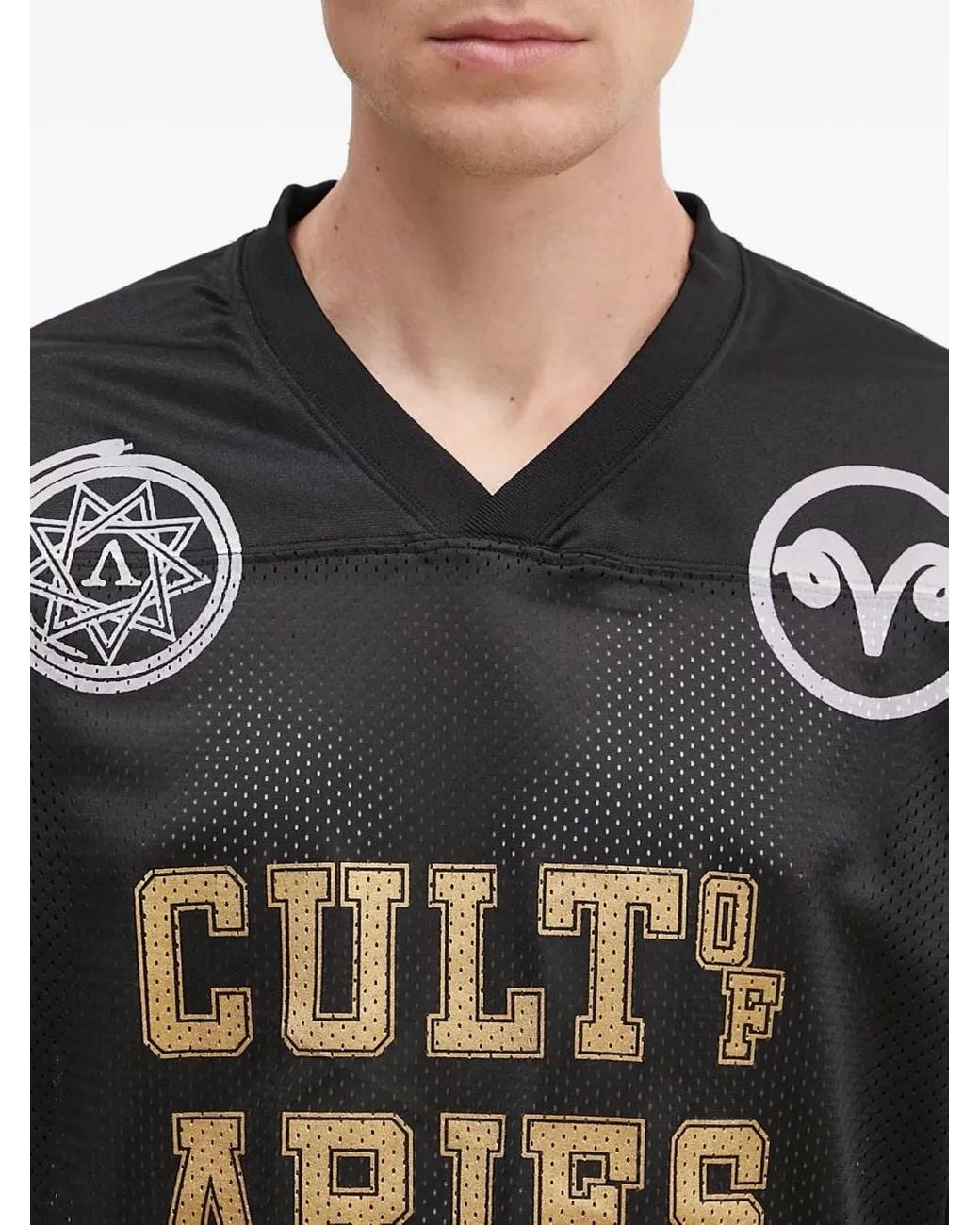 Aries Black Mesh-Panel Long-Sleeve Jersey for men