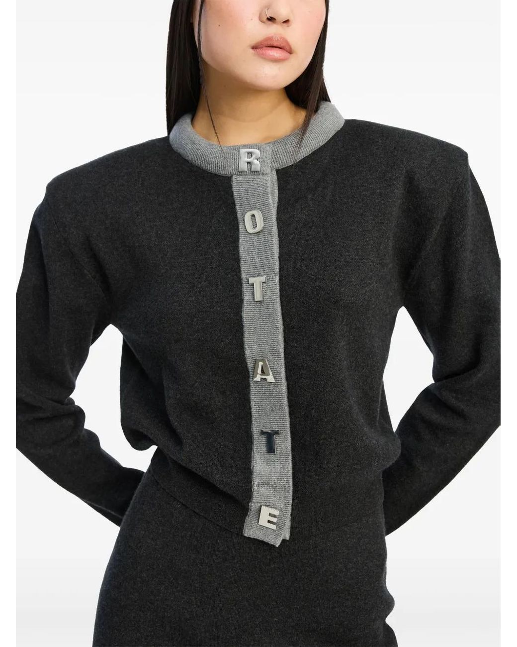 ROTATE BIRGER CHRISTENSEN Black Cardigan mit Logo