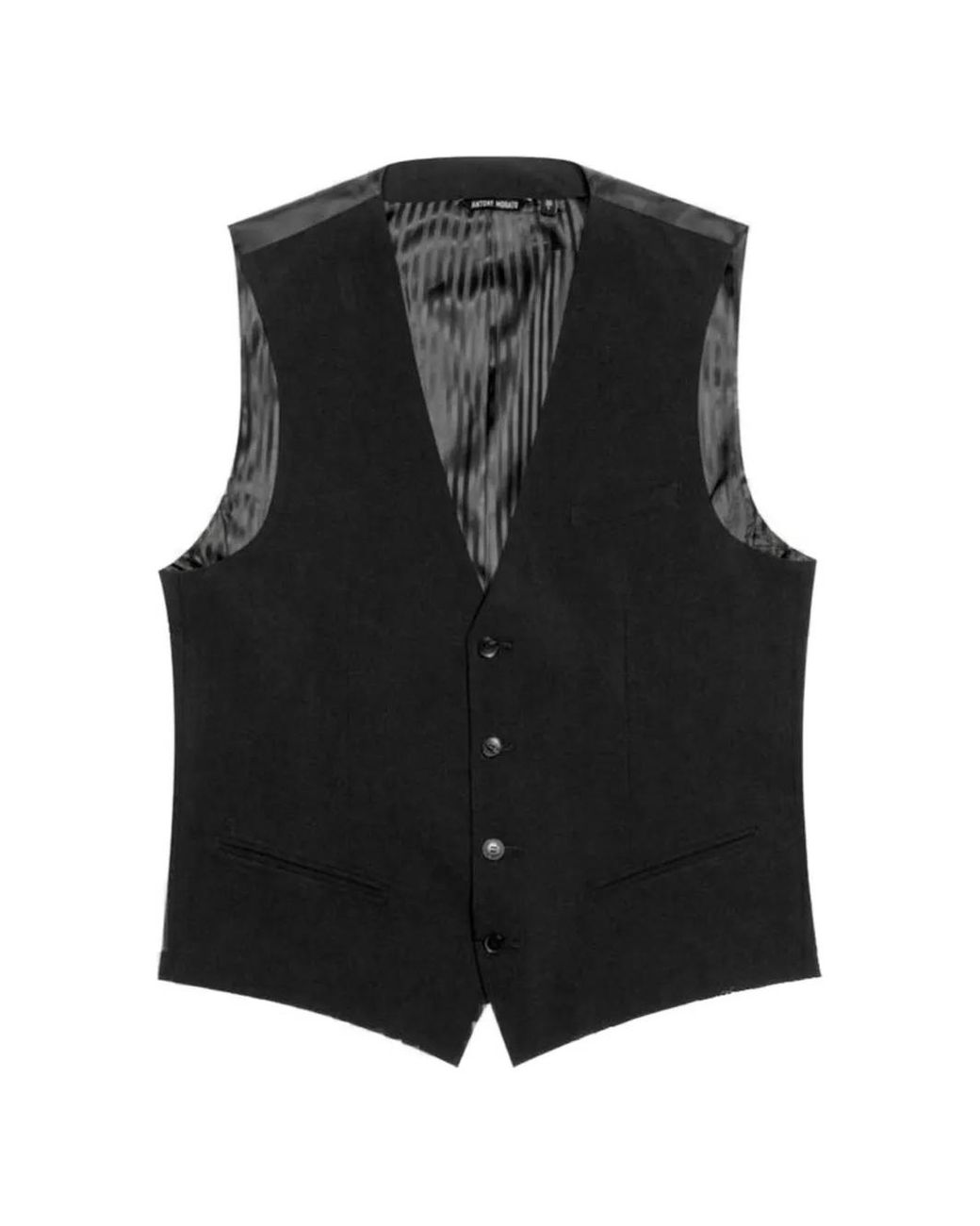Antony Morato Black Tailored V-Neck Waistcoat for men