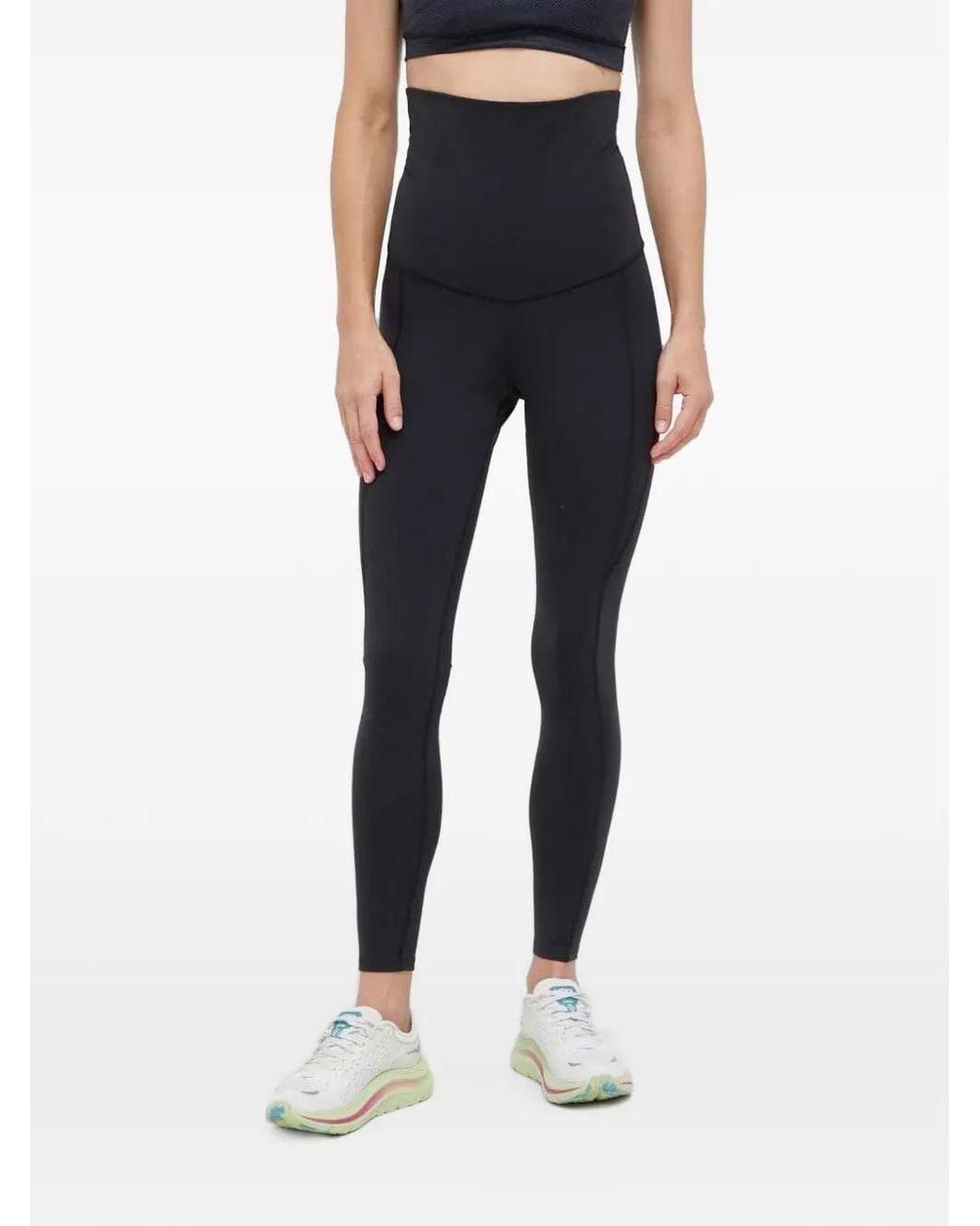 Reebok Blue Logo-Print Maternity Leggings