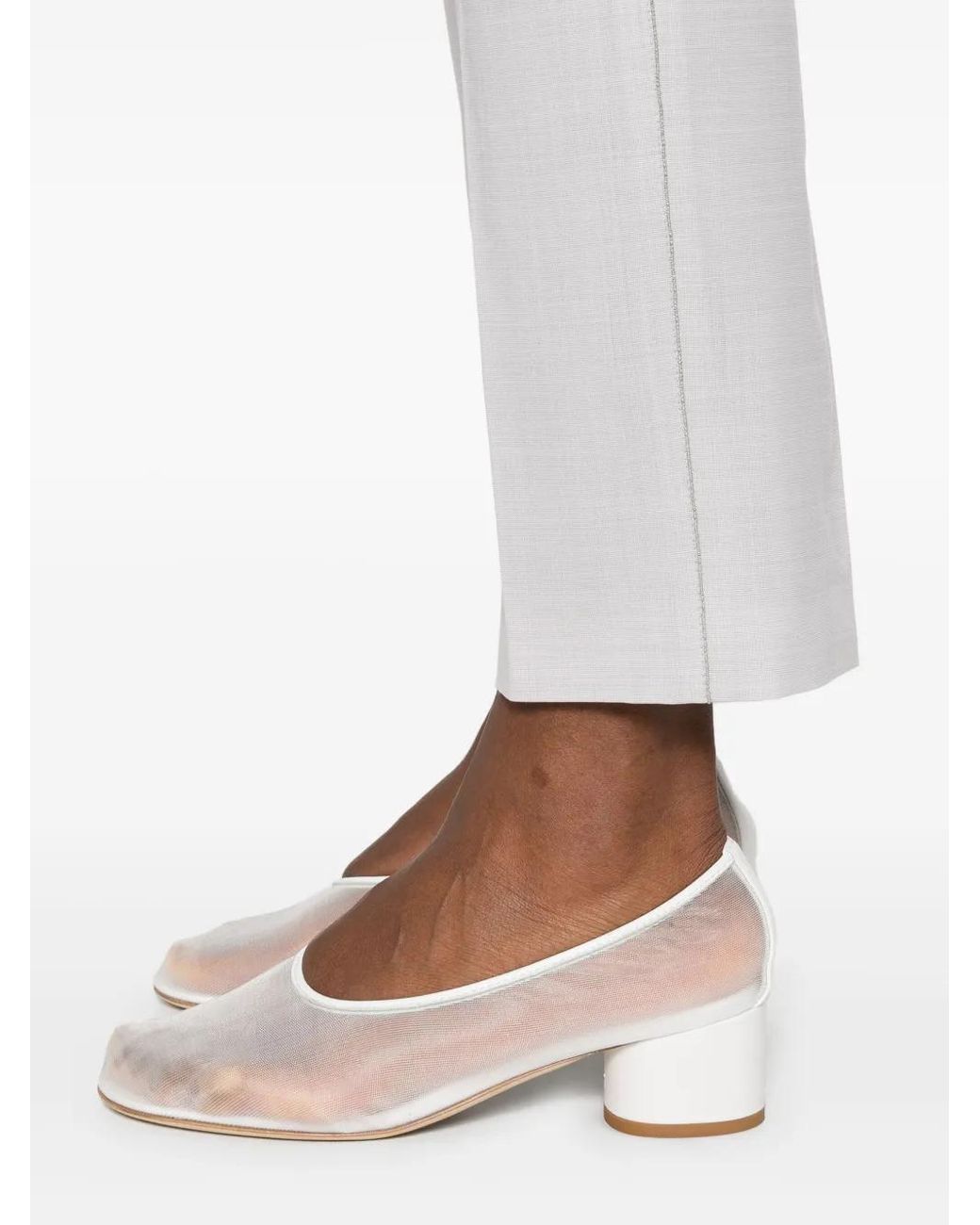 Fabiana Filippi White Crystal-Embellished Tailored Trousers