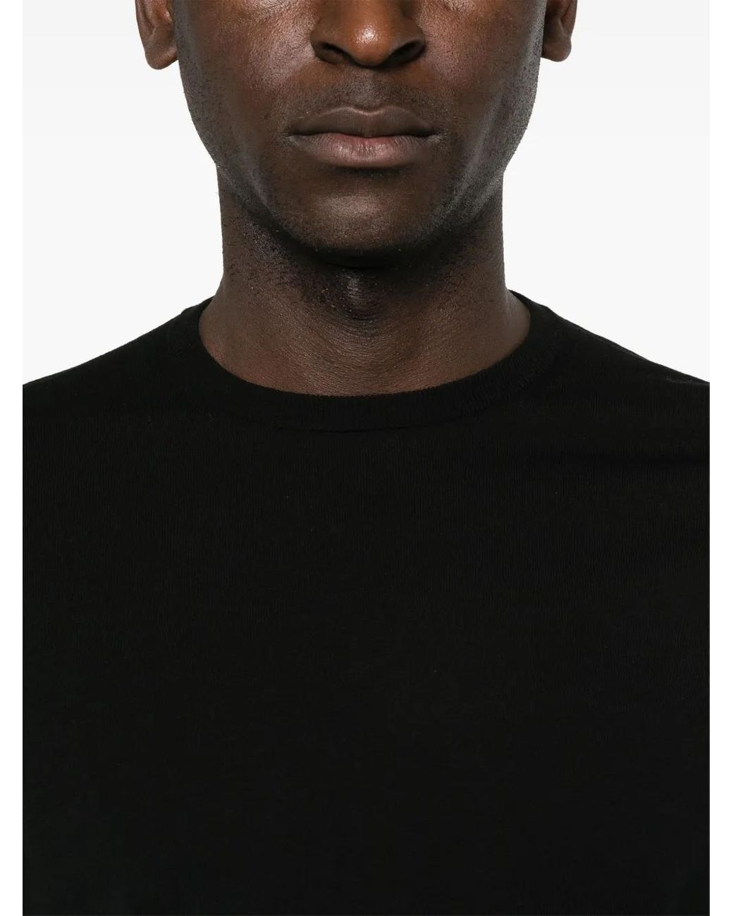 Ballantyne Black Fine-Knit Cotton Sweater for men