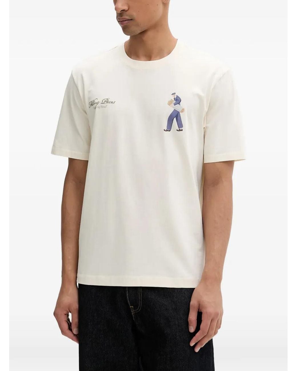 Filling Pieces White Bakery Graphic-Print T-Shirt for men