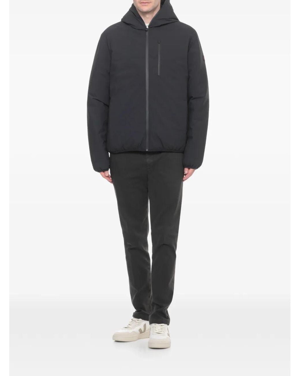 Save The Duck Black Hooded Reversible Jacket for men