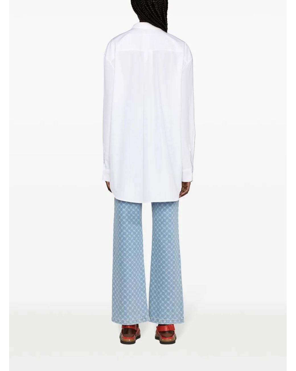 Moschino White Heart-Patch Cotton Shirt