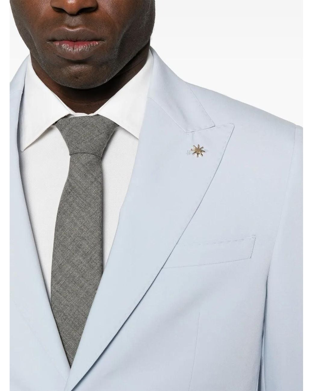 Manuel Ritz Blue Single-Breasted Wool Suit for men