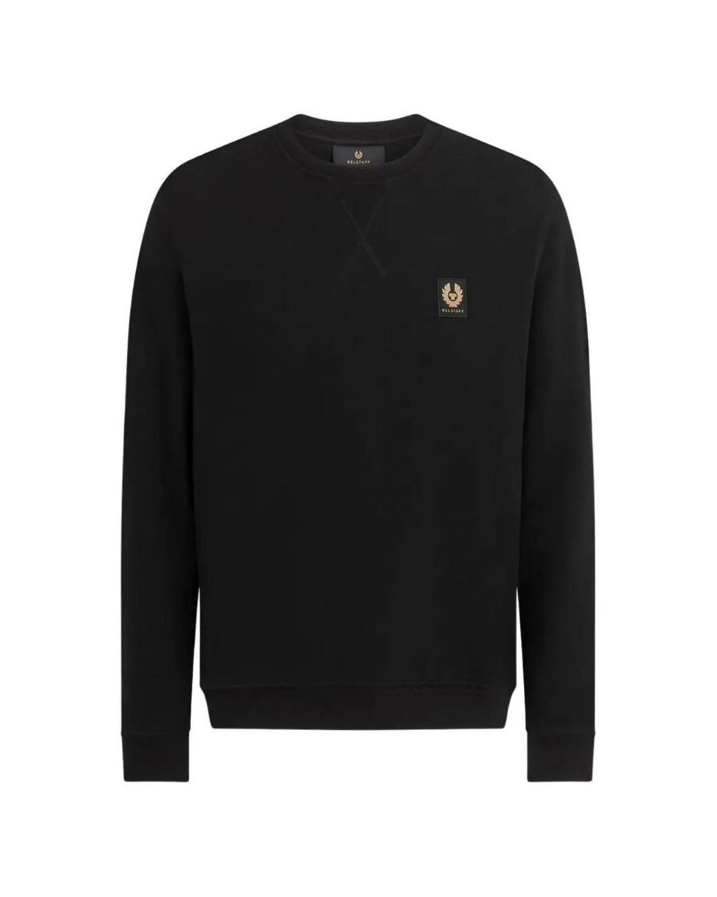 Belstaff Black Logo-Patch Crew-Neck Sweater for men
